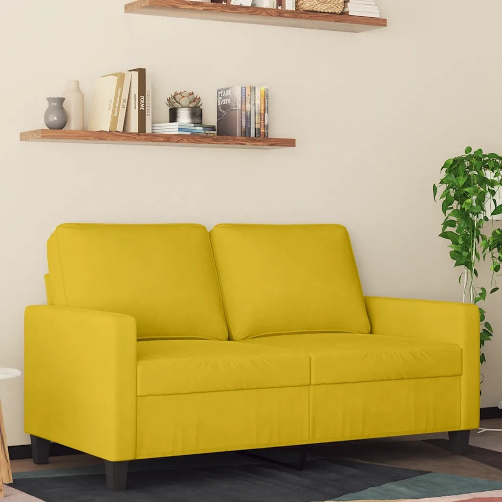 Divano a 2 Posti giallo 120 cm in Velluto 359195