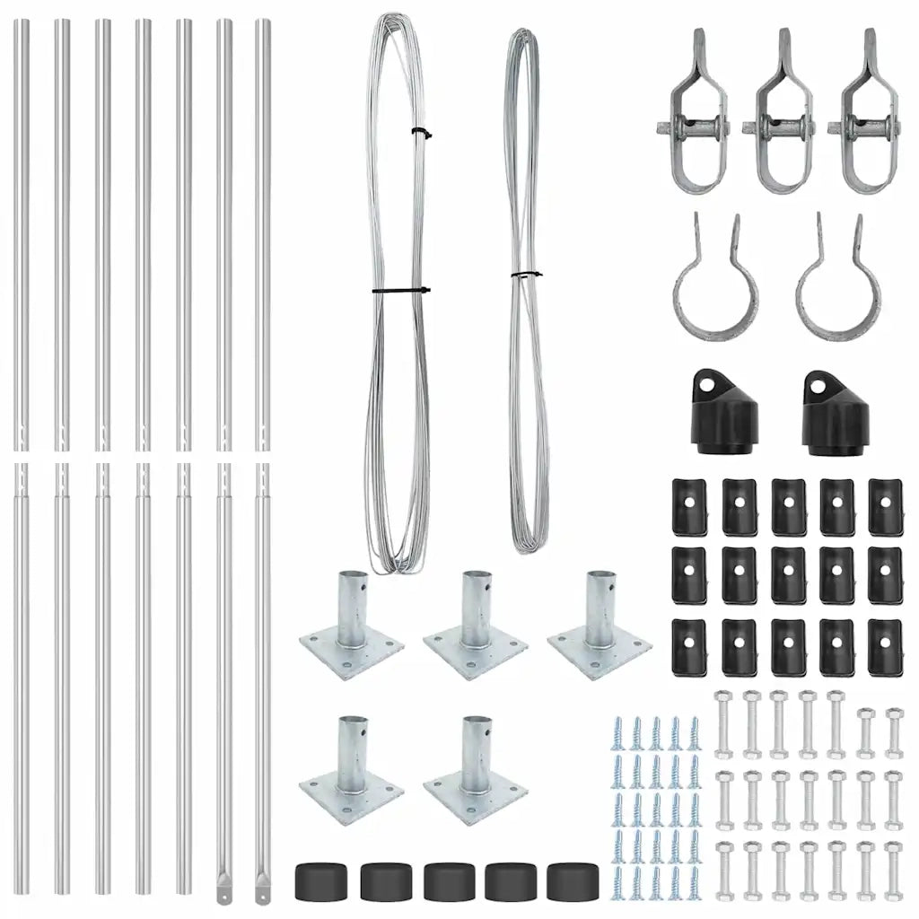 Palo della recinzione 7 pcs Argento Acciaio 42004328