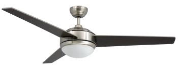 Vam Ventilatore da soffitto Vegalight Nichel satinato 132 cm - Luce 2xE27 & Telecomando con Sensore Temperatura