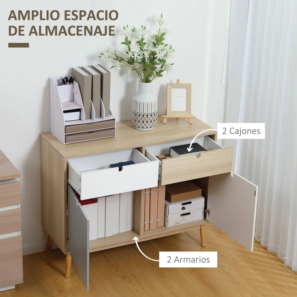 Armadio con ante e cassetti ¨C zephmum ¨C multicolore 100x40x79,5 cm