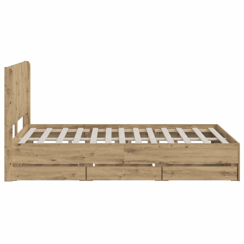 Struttura del letto con stoccaggio e testata Artisan Oak 3445819