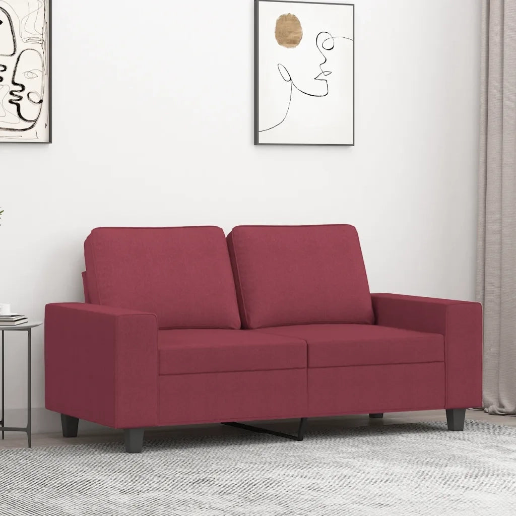 Divano a 2 Posti-Sofa 2 Posti Rosso Vino 120 cm in Tessuto 137445