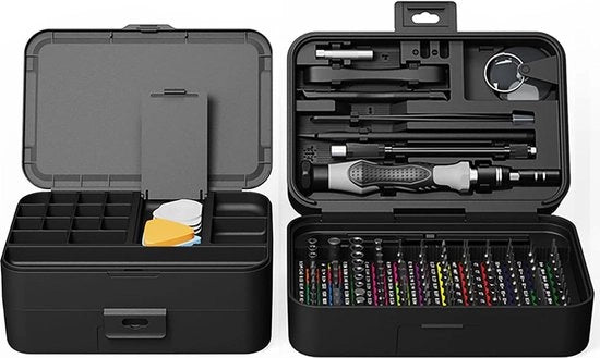 Tolsettaggio Multifunzione da 132 pezzi con 18 giri per riparazioni - Portatile per iPhone iPad Switch PS4-5 Xbox PC Macbook Occhiali Orologio