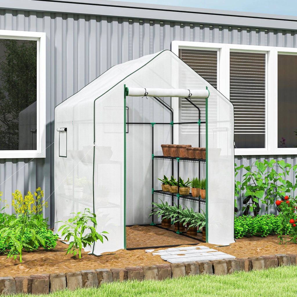Serra da Giardino con Ripiani ¨C Zephmum ¨C Bianco 140x143x190 cm