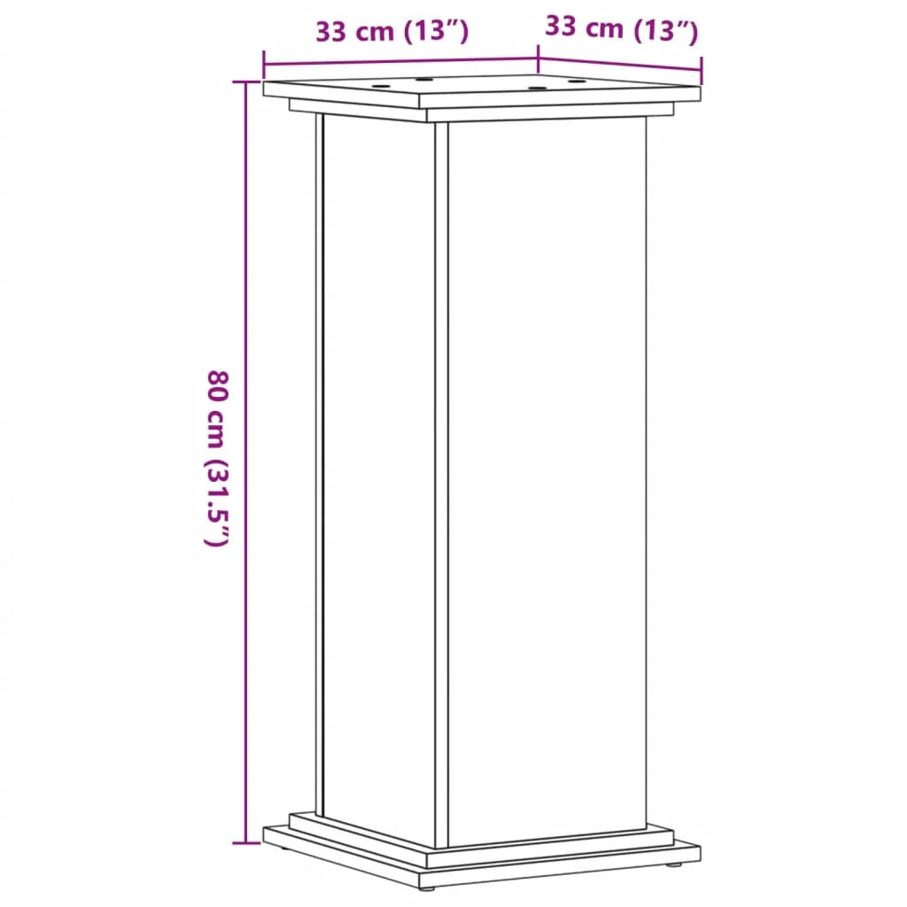 Portavasi Sonoma mobile per fiori 33 x 33 x 80 cm legno ingegnerizzato marrone 02_0045181