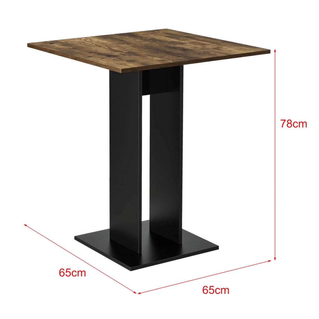 Tavolo da pranzo quadrato per cucina/soggiorno 78 cm marrone/nero 03_0006124