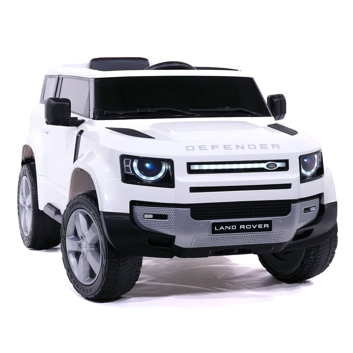 Macchina Elettrica per Bambini 12V con Licenza Land Rover Defender Bianca