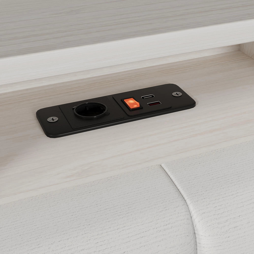 Divano letto 90x190cm?- Xylo - USB velluto bianco
