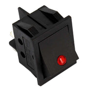 Interruttore bipolare led rosso 250VAC 15A CORPO/TASTO NERO 30X22 - UNIVERSALE