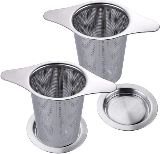 Elettrodomestico per filtro per tè con infusore a maglie fini per tè in bustina - filtro per erbe - infusore per tè - 2 pezzi