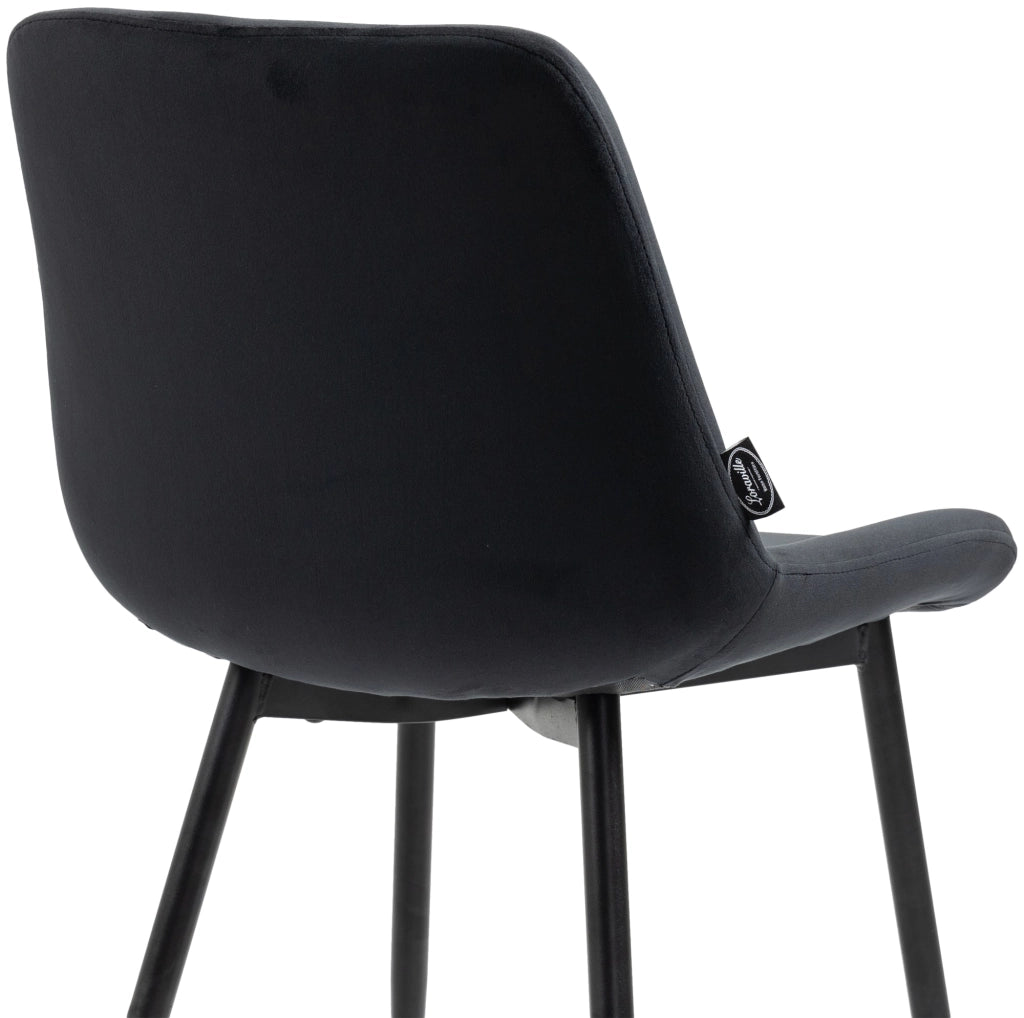 Set di 4 sedie da pranzo Victoria in velluto nero
