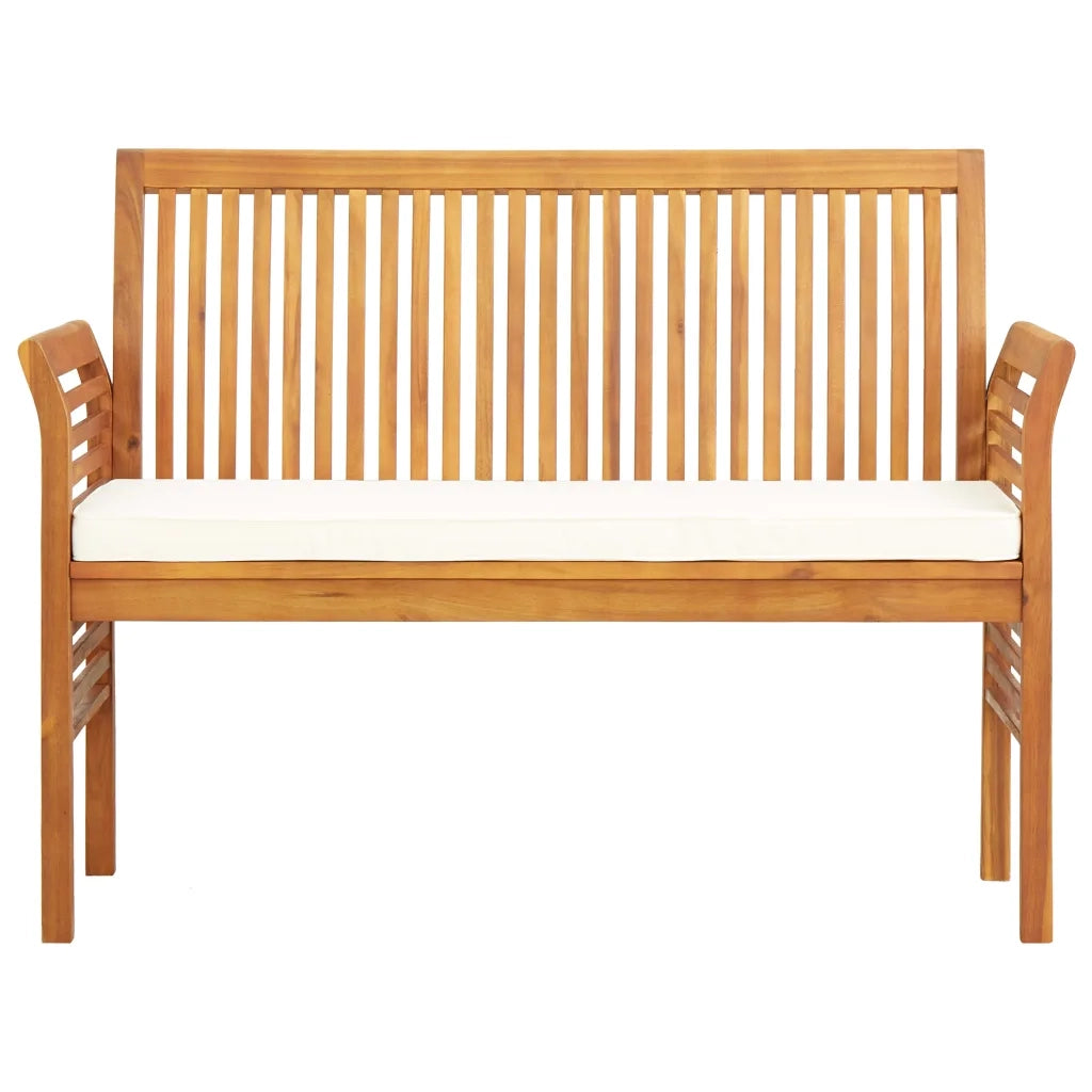 Set da Pranzo per Esterni 3pz con Cuscini Legno Massello Acacia 3120457