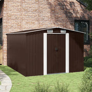 Casetta da Giardino 257x298x178 cm in Metallo Marrone 143343