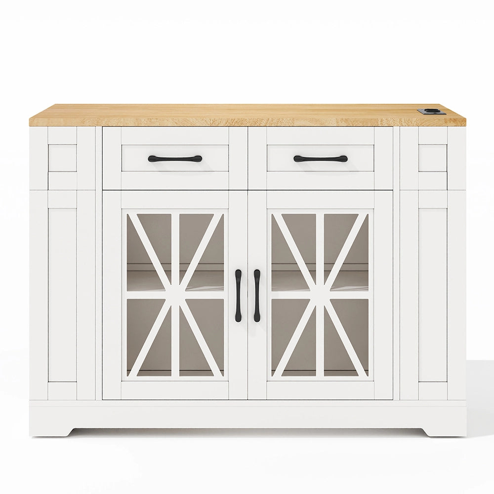 Isola cucina - Xylo - 120cm piano ribaltabile USB/AC grigio