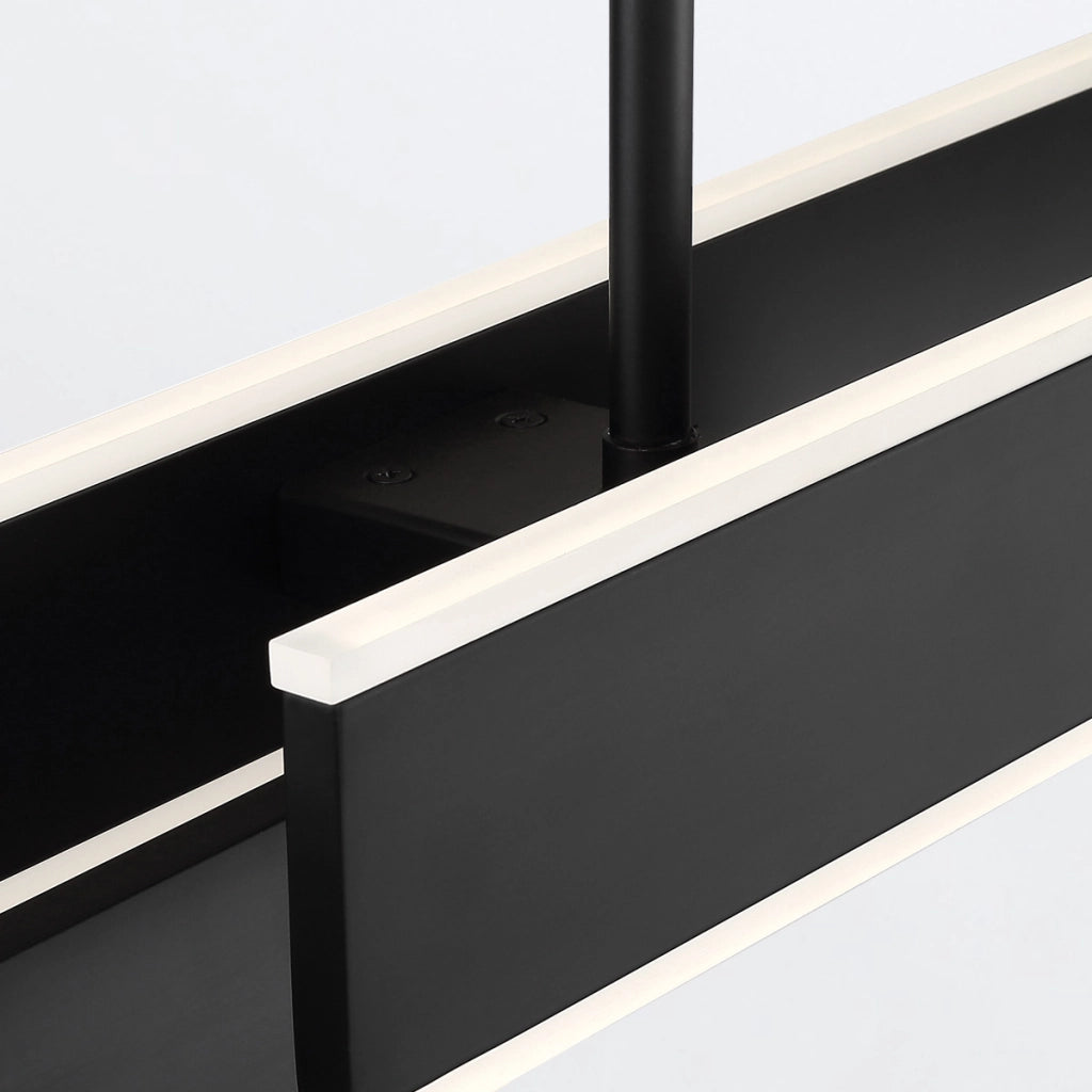 Lampada a sospensione Cameno nera LED 74W 114cm 3000K