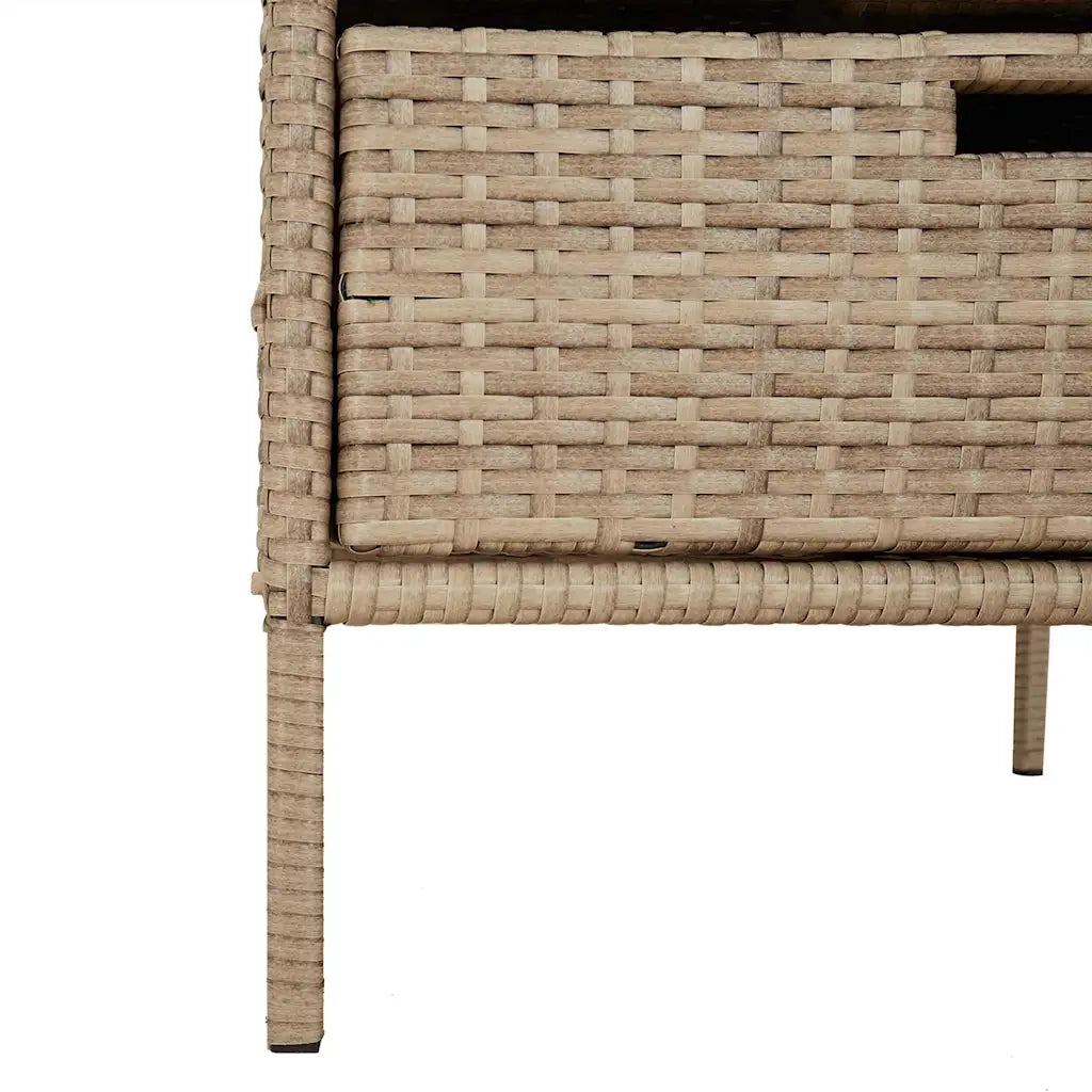 Armadietto Portaoggetti da Giardino Beige 55x59x80cm Polyrattan CFW4547177
