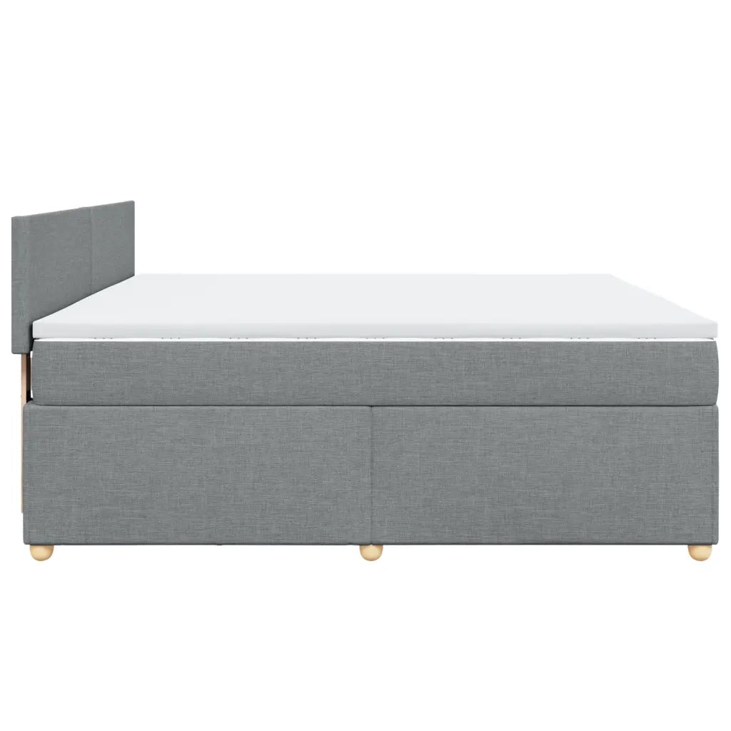 Giroletto a Molle con Materasso Grigio Chiaro180x200 cm Tessuto
