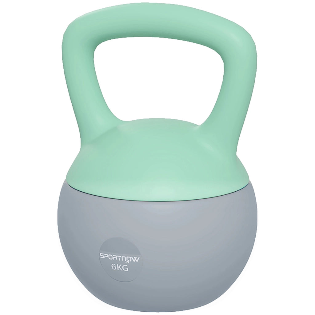 Kettlebell Pesa Rusa 6 kg ¨C zephmum ¨C 19x19x28 cm Verde e Grigio