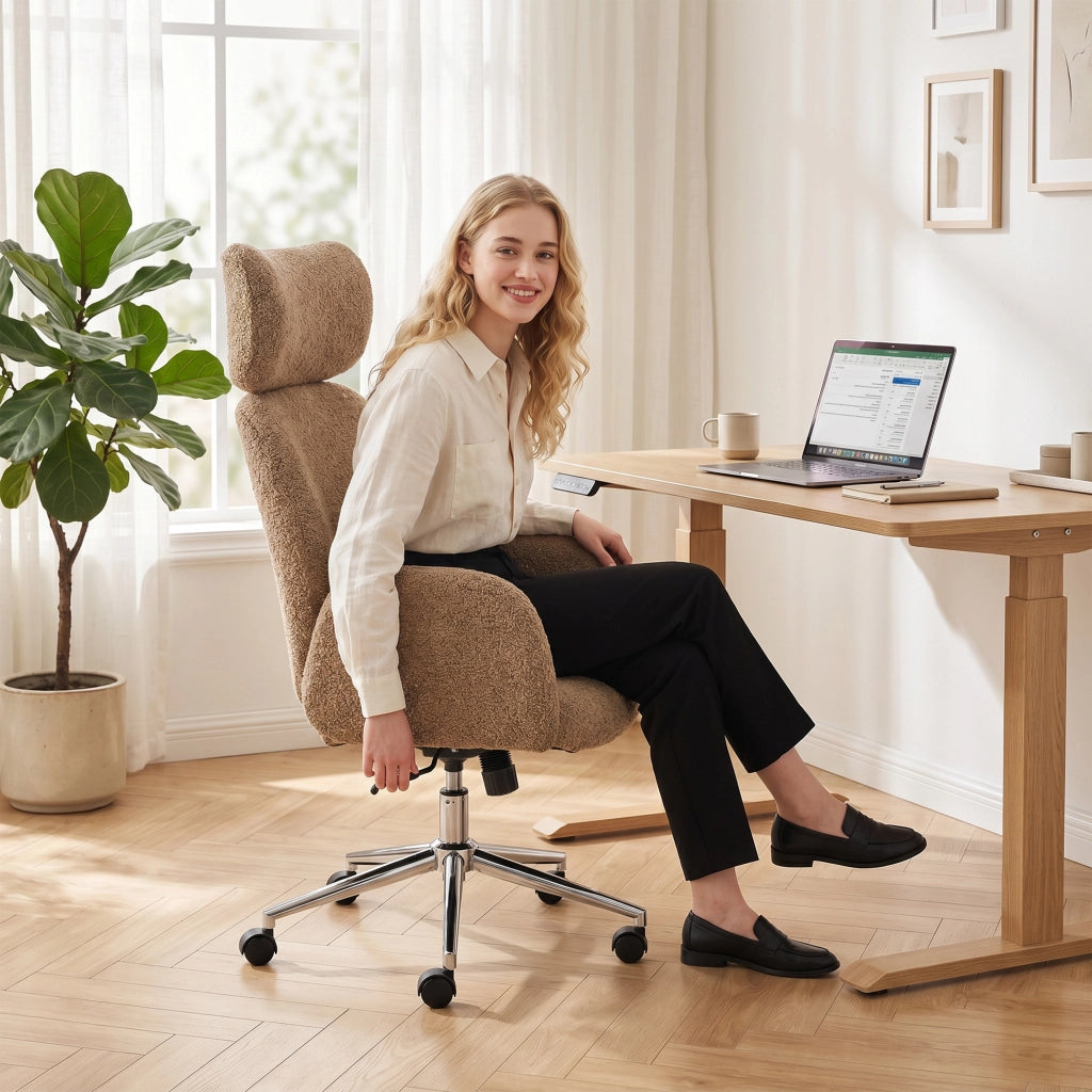Sedia da ufficio ergonomica ¨C Xylo ¨C braccioli regolabili, marrone