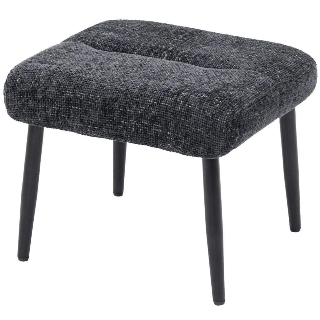 Sgabello con cuscino imbottito in tessuto chenille ¨C zephmum ¨C 45x41x38 cm, grigio scuro