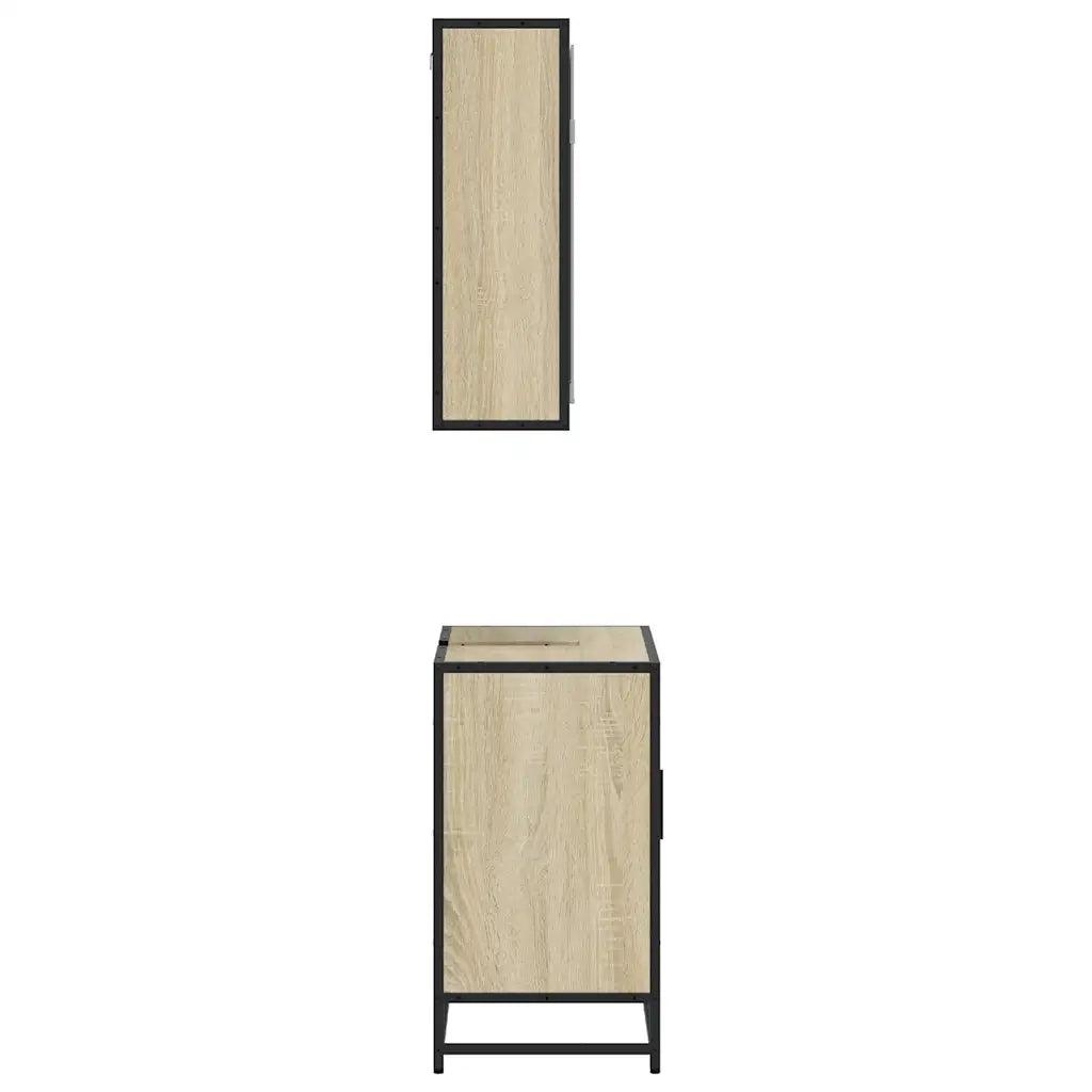 Set Mobili da Bagno 2 pz Rovere Sonoma in Legno Multistrato 3300906