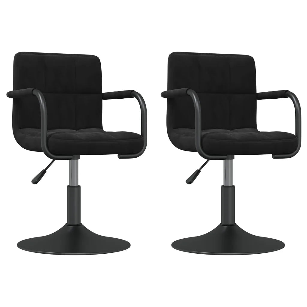 Sedie da Pranzo Girevoli 2 pz Nere in Velluto cod mxl 65236