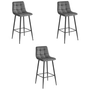 Sgabello Valora TEOTO in velluto grigio scuro con gambe nere per cucina x3