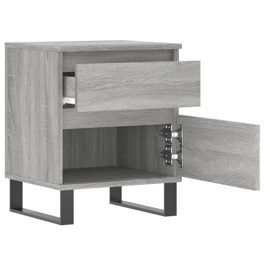 Comodino Grigio Sonoma 40x35x50 cm in Legno Multistrato 830696