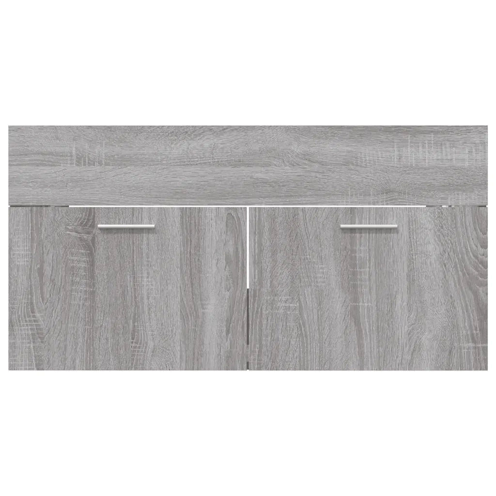 Set Mobili da Bagno | Armadio da bagno 2 pz Grigio Sonoma in Legno Multistrato