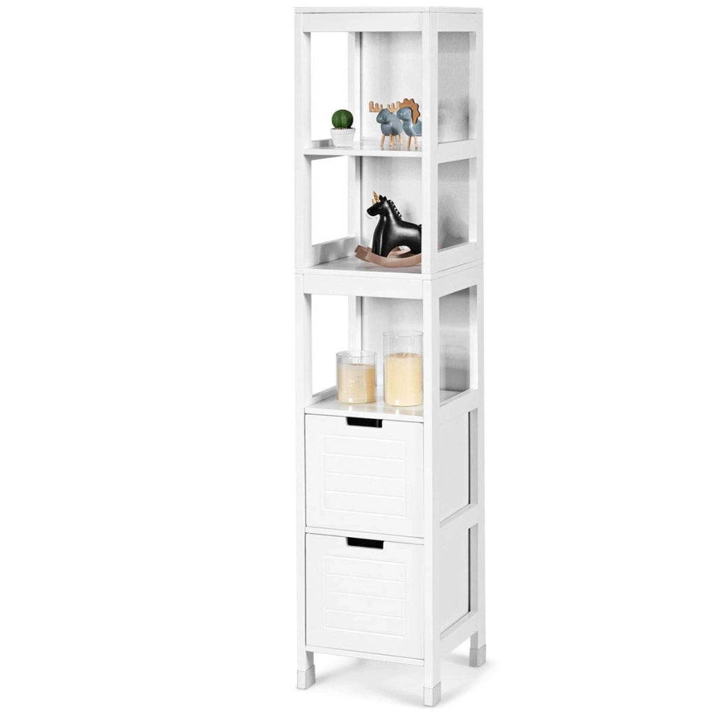 Armadio Alto di Stoccaggio, Armadietto Moderno, Scaffale Multiuso,144,5 x 30 x 30 cm, Bianco