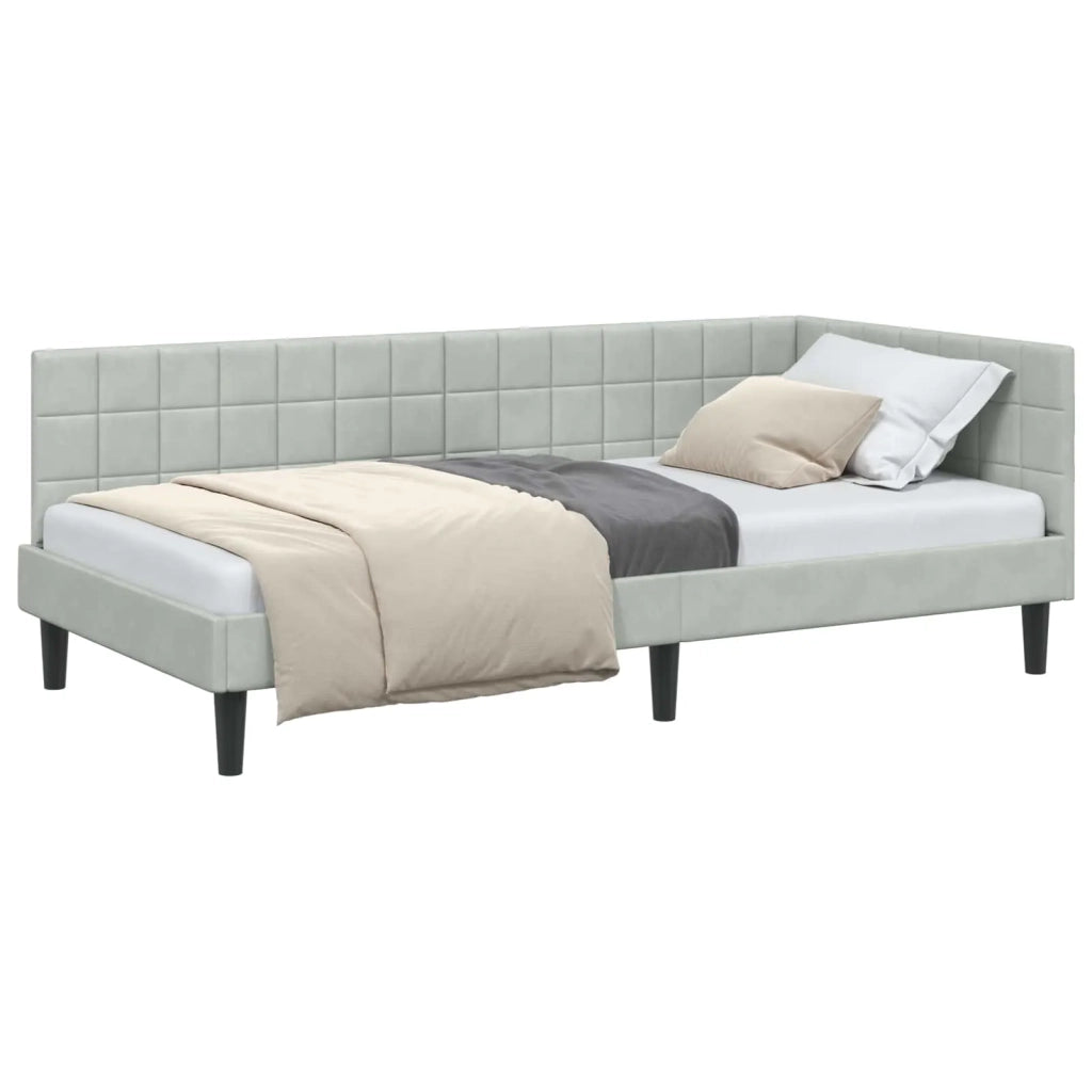 Cornice del letto ad angolo Grigio chiaro 100 cm x 200 cm
