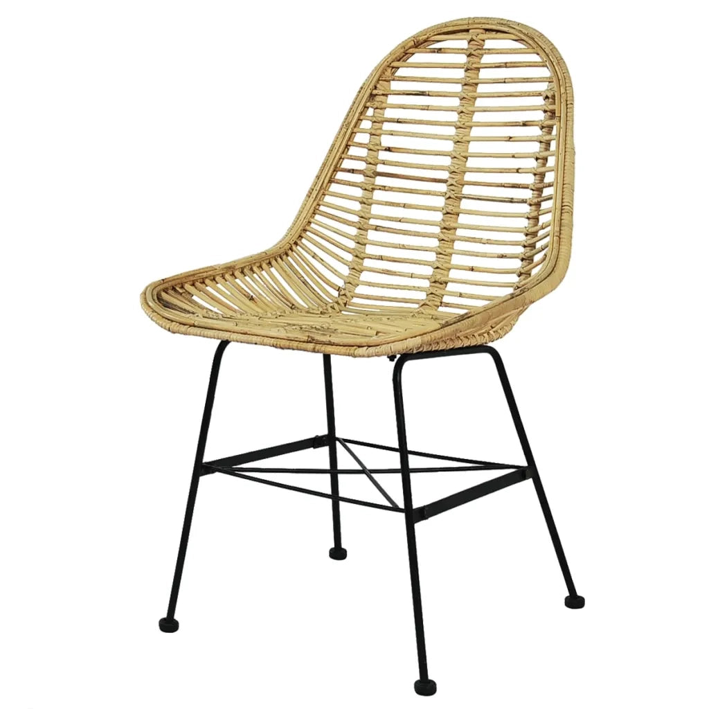 Sedie da Pranzo Set 6 pz in Rattan Naturale 275498