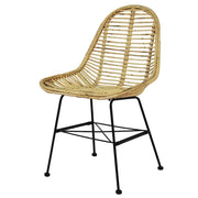 Sedie da Pranzo Set 6 pz in Rattan Naturale 275498