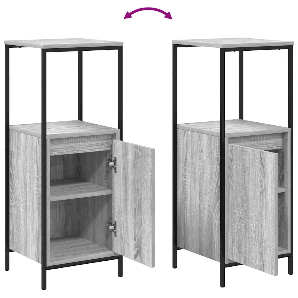 vidaXL Mobile da Bagno con Ripiani Grigio Sonoma 36x35x95 cm