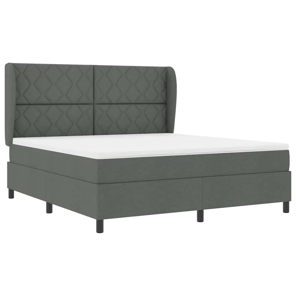 Letto a molle con testiera Grigio scuro 180 x 200 cm Tessuto 3340642