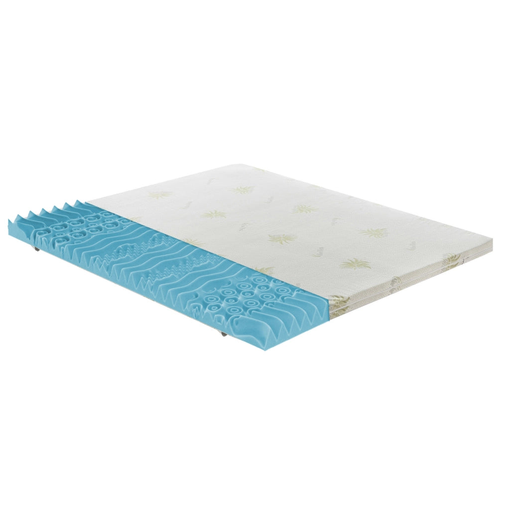 Topper Matrimoniale 200x200 in memory foam 5 cm con rivestimento in aloe vera sfoderabile - 9 Zone di Comfort