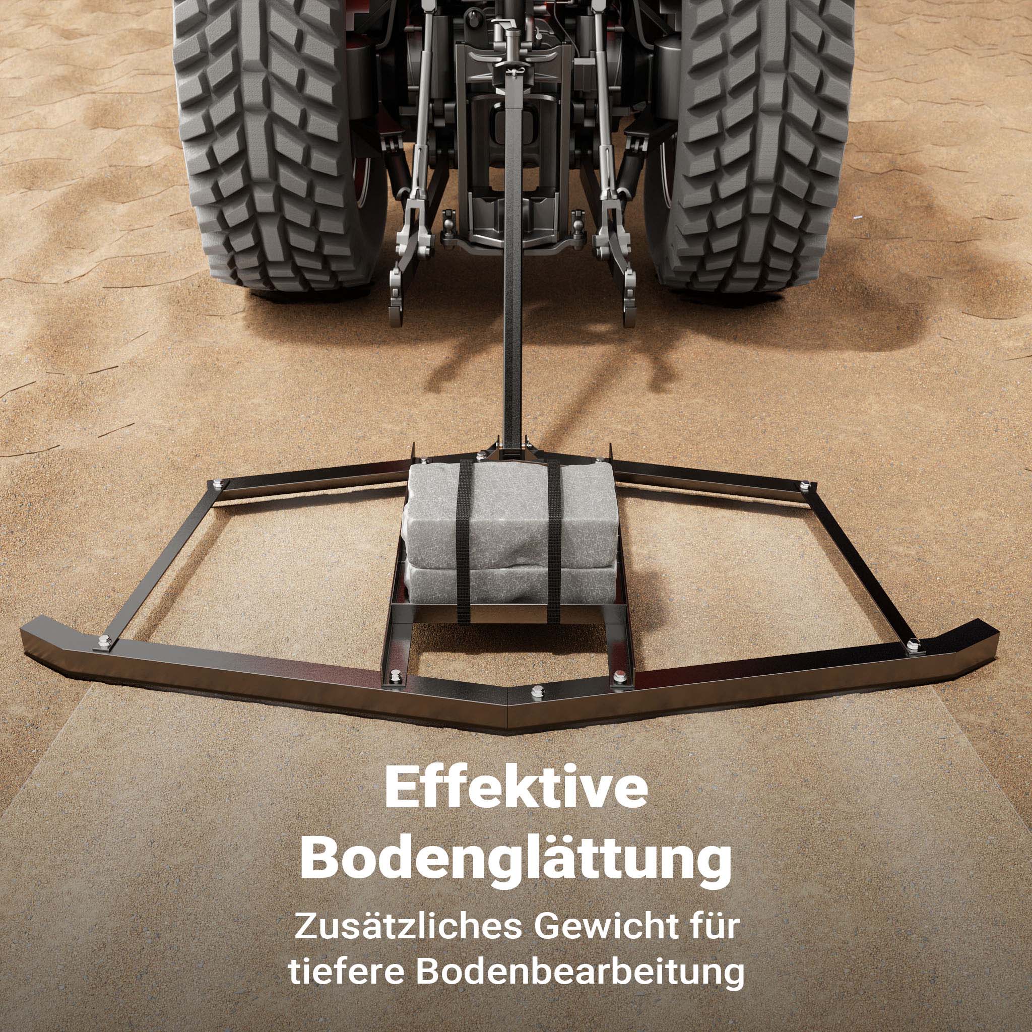 Erpice livellatore prato terreno per trattori compatti 190x98 cm Telaio fisso di livellamento