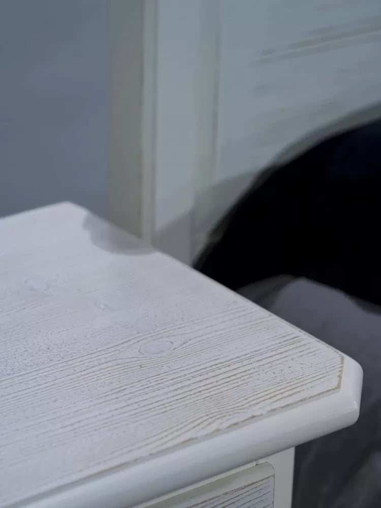 Como 5 cassetti in legno bianco spazzolato l.118 p.52 h.99 (2214) - Mobili 2G