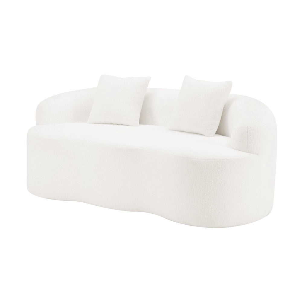 Divano Loveseat 2 Posti con Cuscini ¨C Xylo ¨C Crema, Braccioli Arrotondati