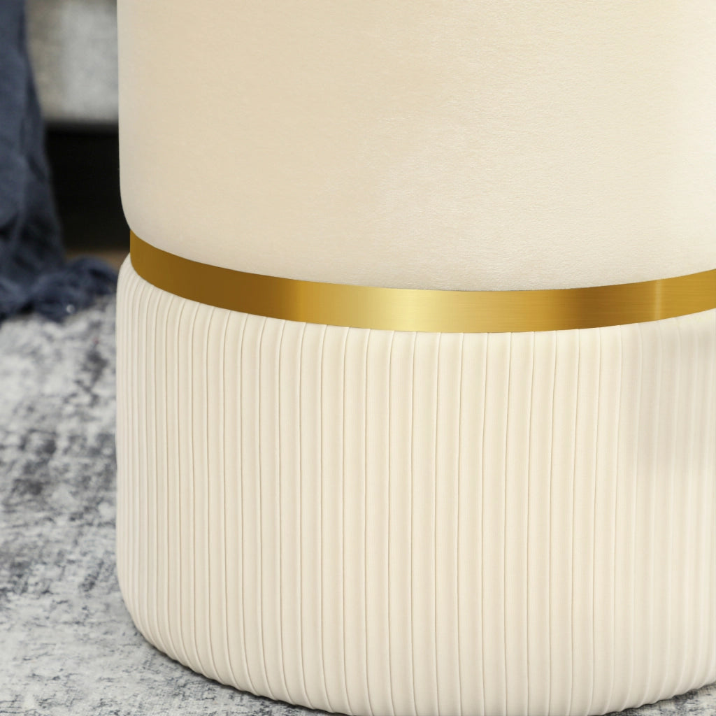Pouf con ripostiglio in velluto ¨C zephmum ¨C 36x36x44 cm beige