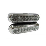 Trade Shop - Luci Auto 16 Led Per Fanale Day Time Diurne Waterproof Dc 12v Paraurti Luce Blue -