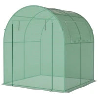 Serra da Giardino a Tunnel con Porte e Finestre Avvolgibili in PE Verde, 180x180x200cm