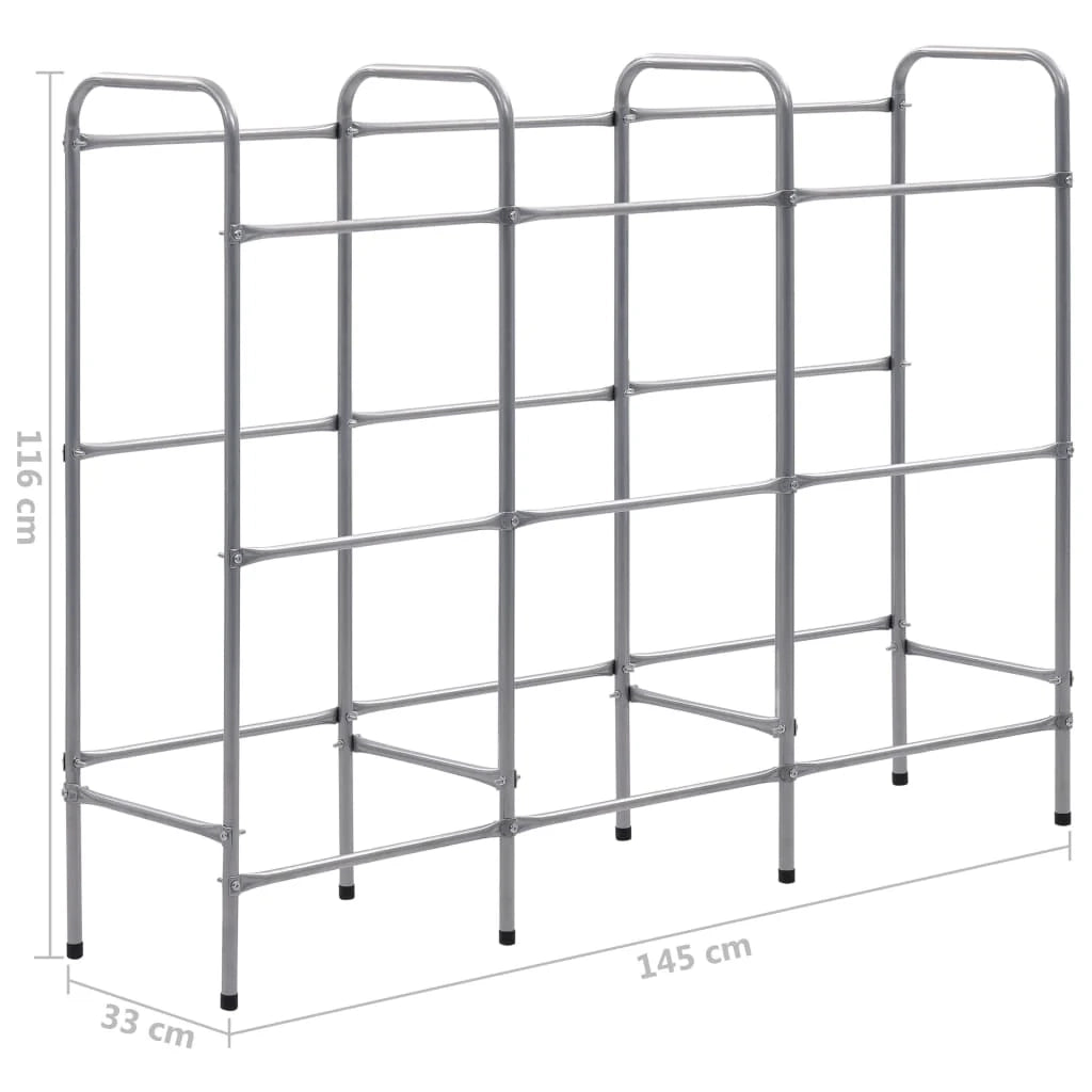 Ripiano portaoggetti per 9 casse 145 x 33 x 116 cm acciaio argentato 02_0000644