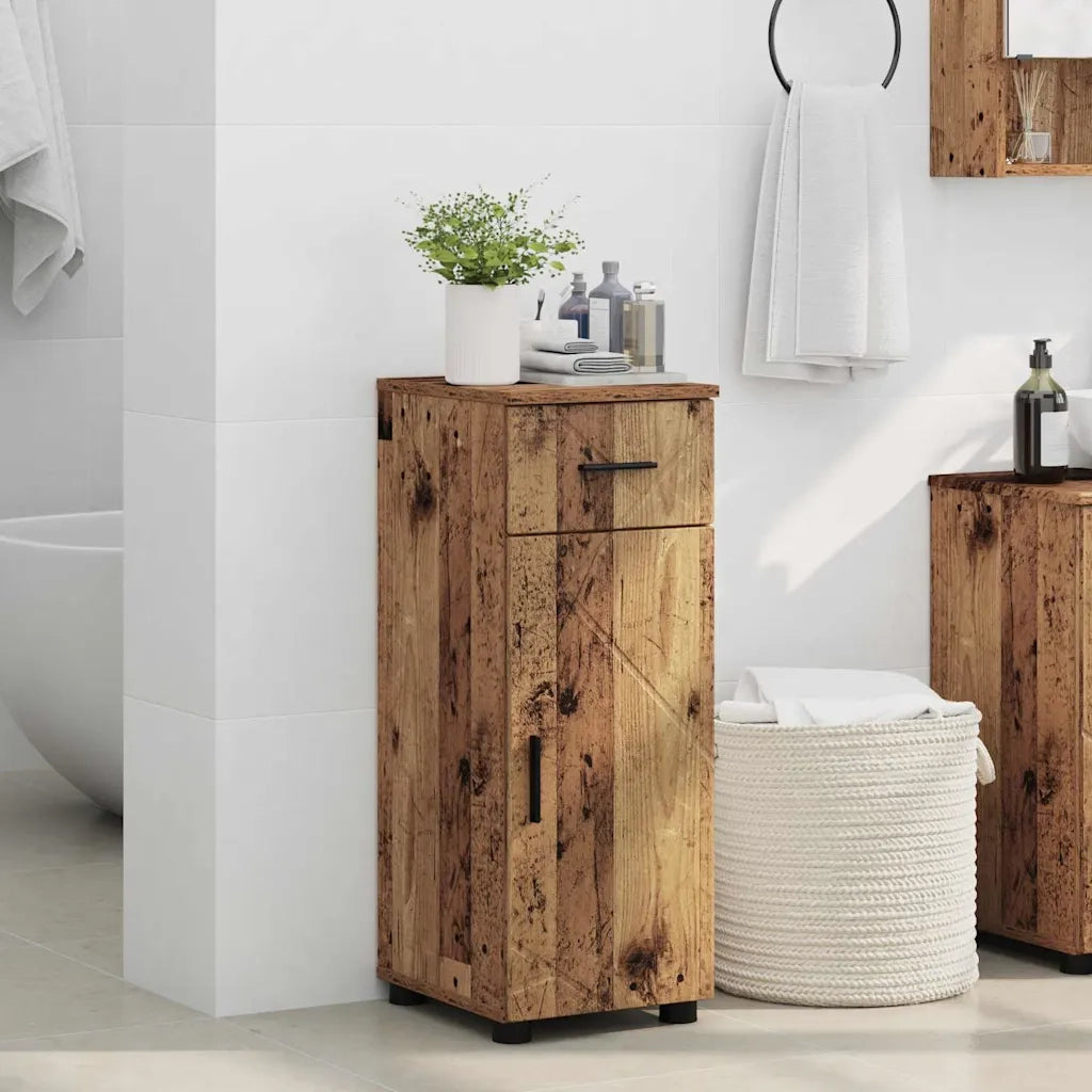 Mobile da Bagno con cassetto Legno vecchio 30 x 35 x 80 cm