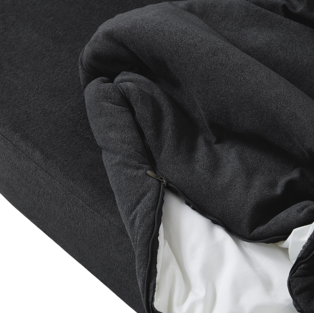 Divano letto pieghevole 3 in 1 in flanella nero