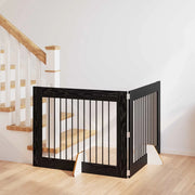 Cancello per cani con supporti 2 pcs Rovere Nero 100 x 80 cm