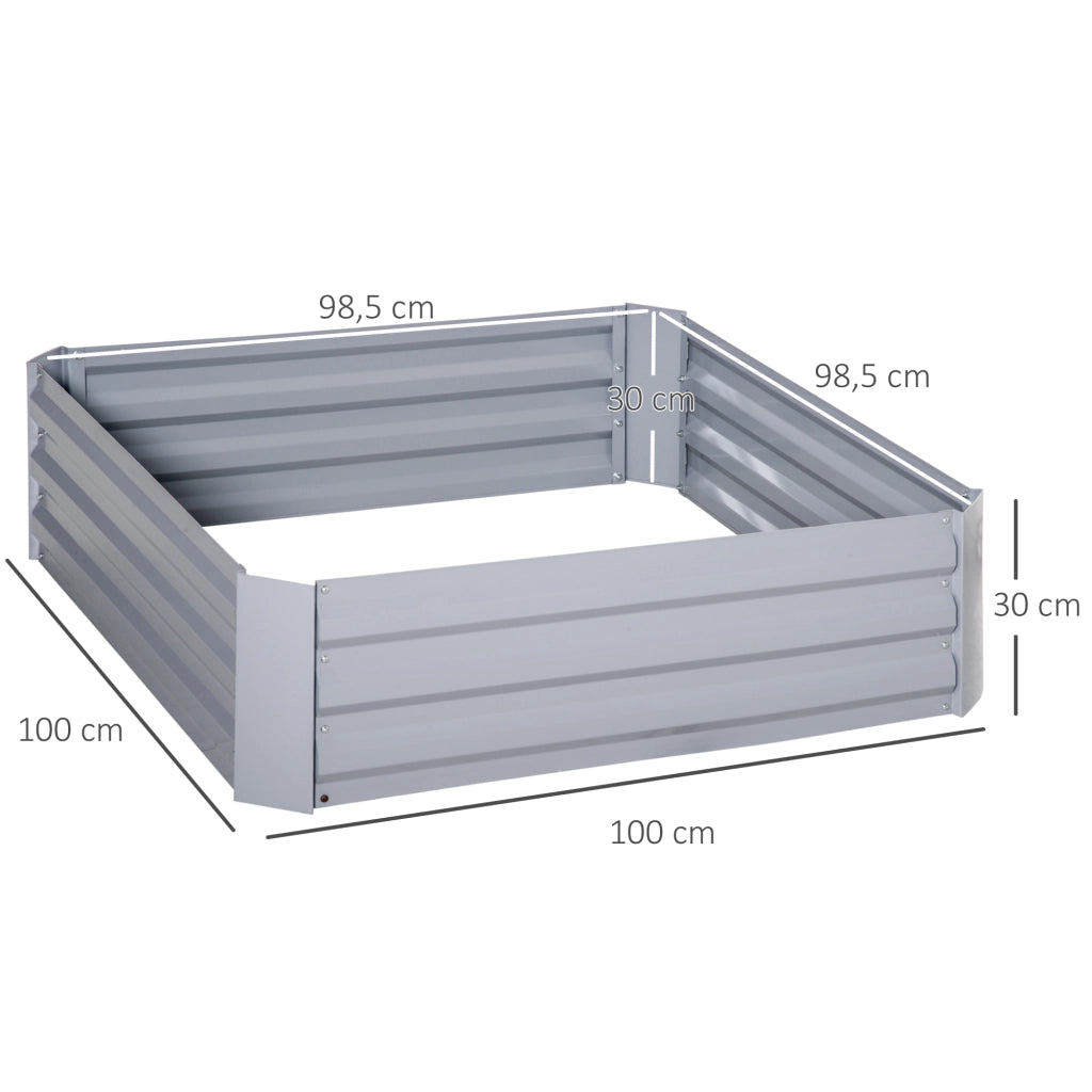 2 Pezzi Cassone Orto Giardino ¨C zephmum ¨C Grigio Acciaio 100x100x30 cm