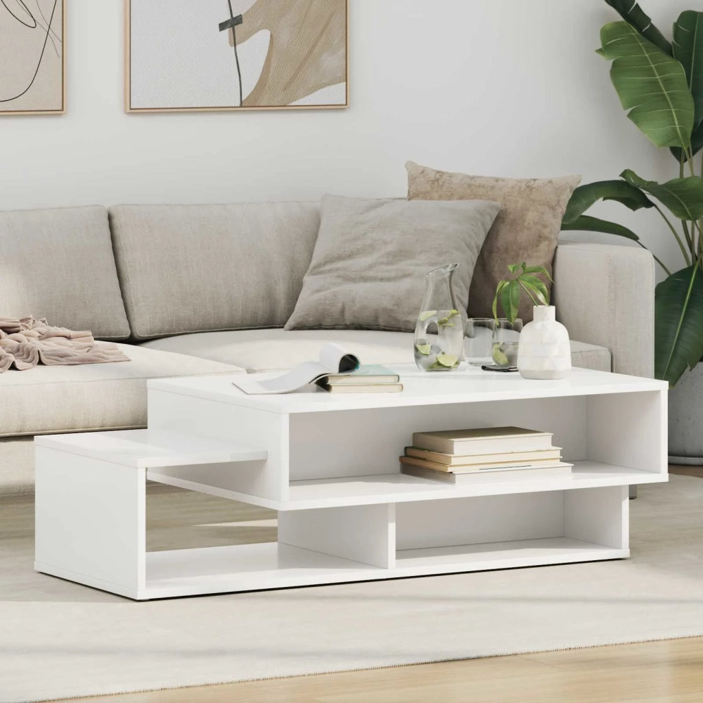 Tavolino da salotto | Tavolino da caff¨¨ | Tavolino da Soggiorno Bianco 105 x 50 x 32,5 cm Legno multistrato