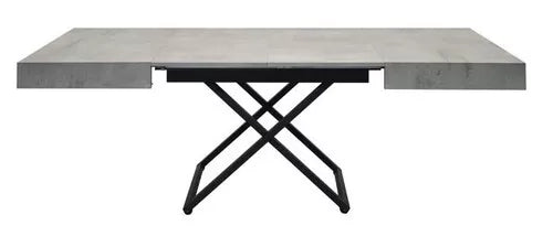 Tavolo tavolino trasformabile salvaspazio moderno cemento 120x80 - Mobili 2G