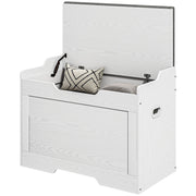 Panca Contenitore in Legno con Cuscino in Tessuto 103L 75x40x56cm Bianco